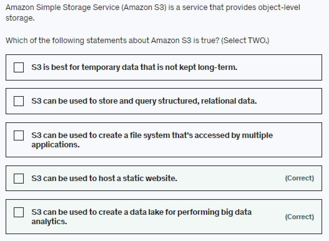 Amazon Simple Storage Service Is A Service That Provides Object Level