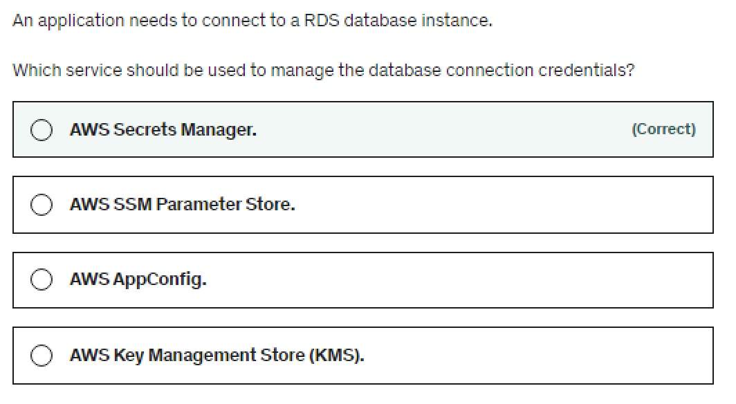 An Application Needs To Connect To A Rds Database Instance