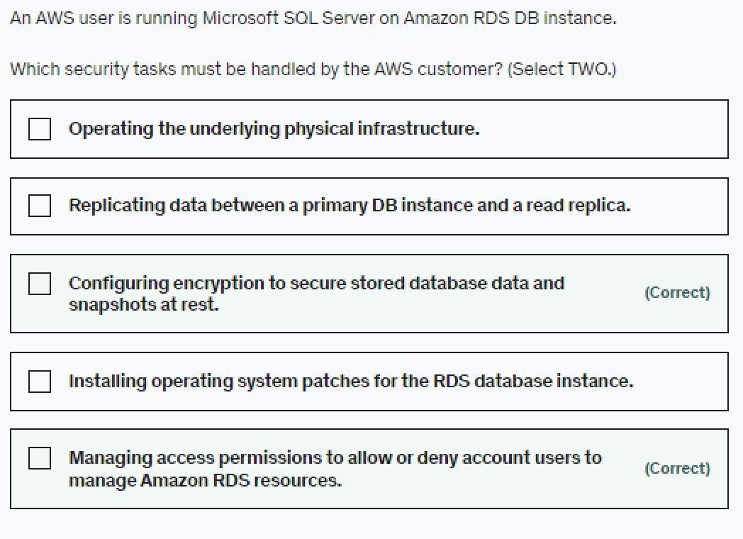 An Aws User Is Running Microsoft Sql Server On Amazon Rds Db Instance