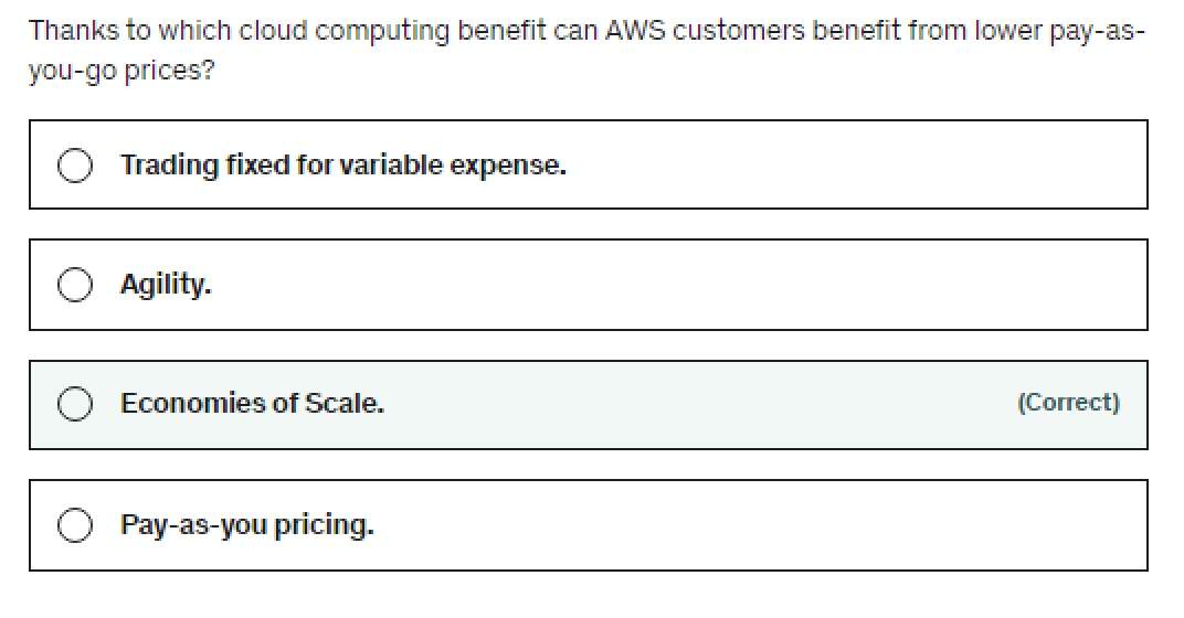 Thanks To Which Clould Computing Benefit Can Aws Customers Benefit From Lower Paying