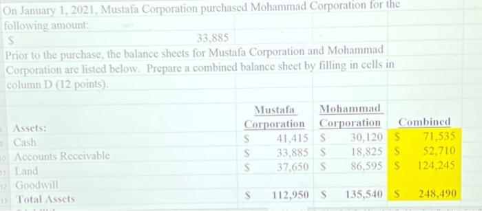 B D 1 Prepare A Balance Sheet With The Data Provided In Part 3 Of The Problem 6 Tab The Balance Sheet Does Not Need 5