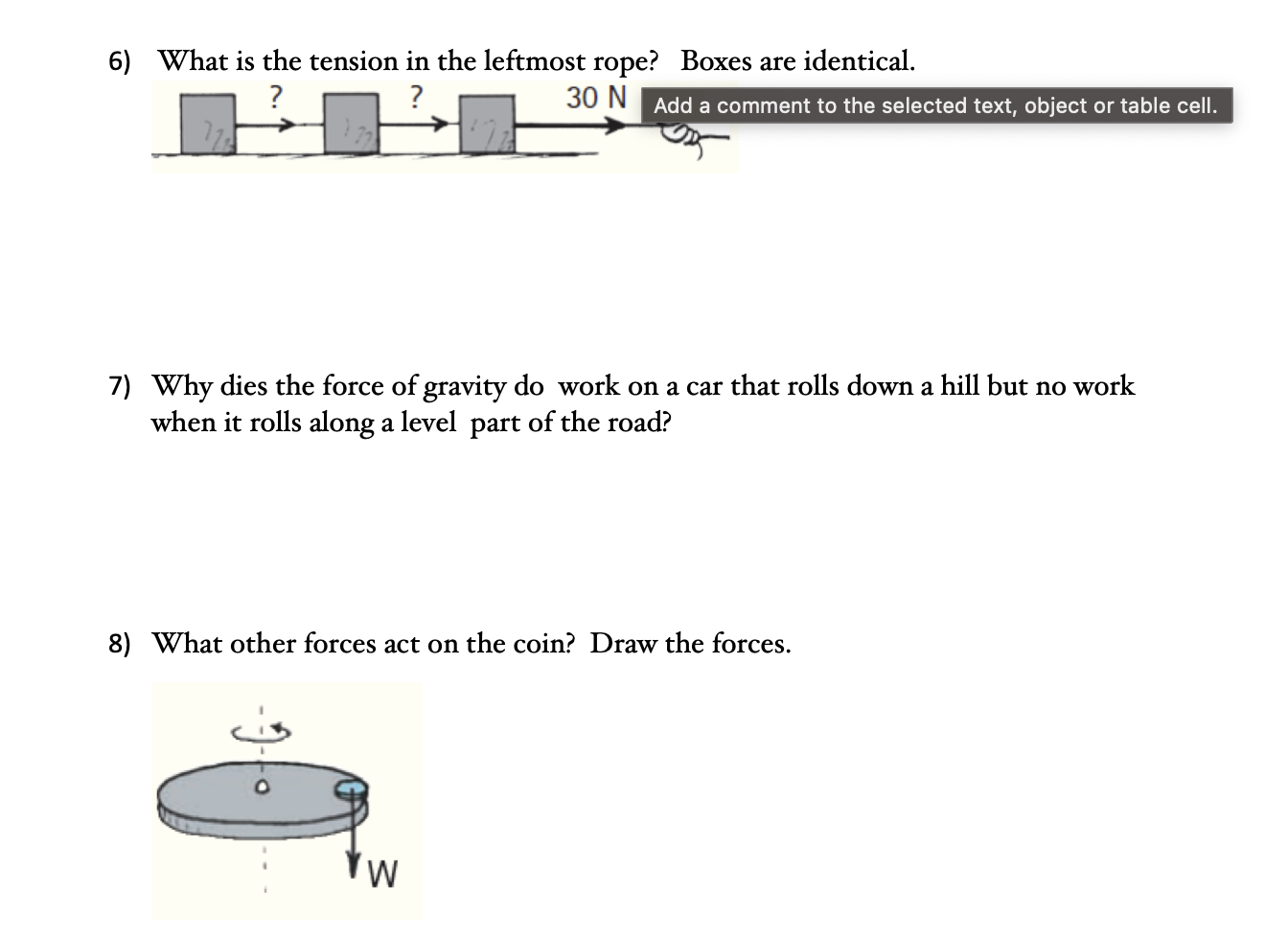 6 What Is The Tension In The Leftmost Rope Boxes Are Identical 7 Why Dies The Force Of Gravity Do Work On A Car That 1