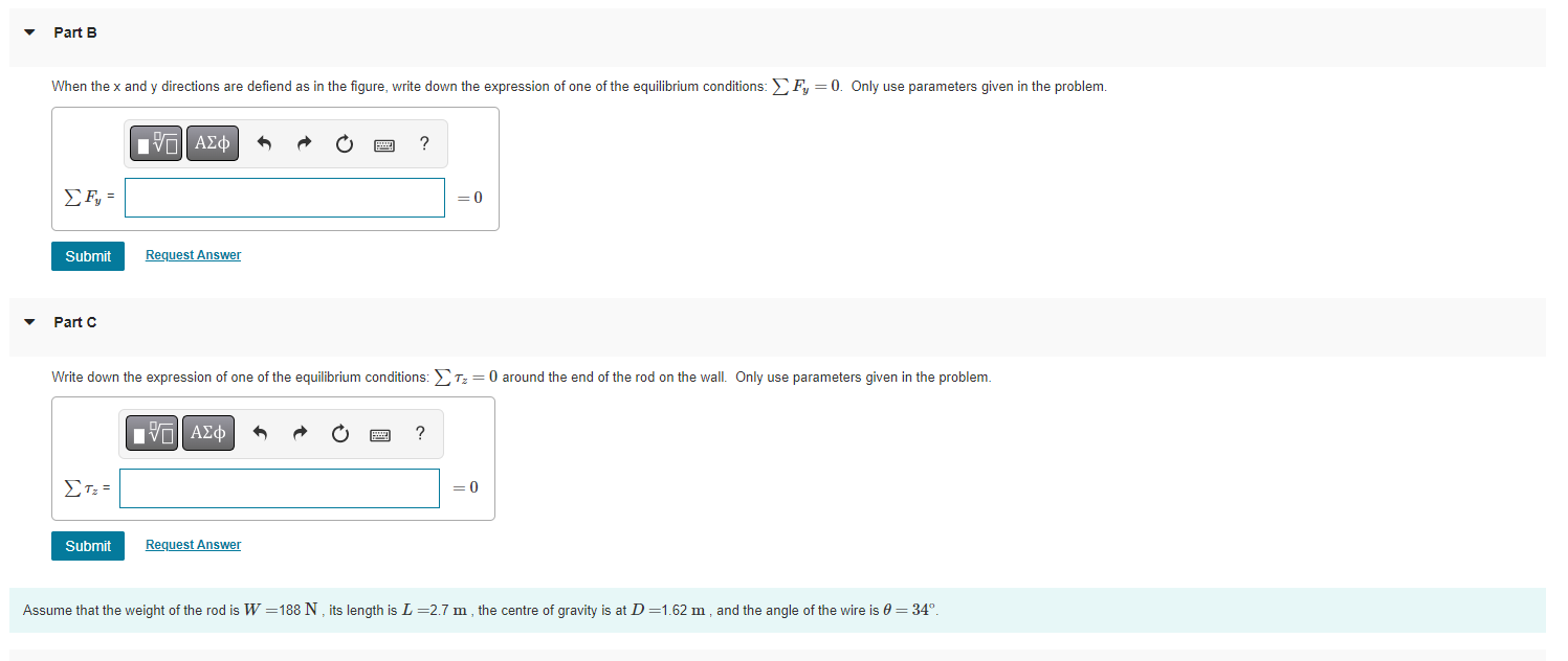 Of Mass Of The Rod Is Located At Distance D From The Wall In Answering The Following Questions You Can Also Use The Te 2