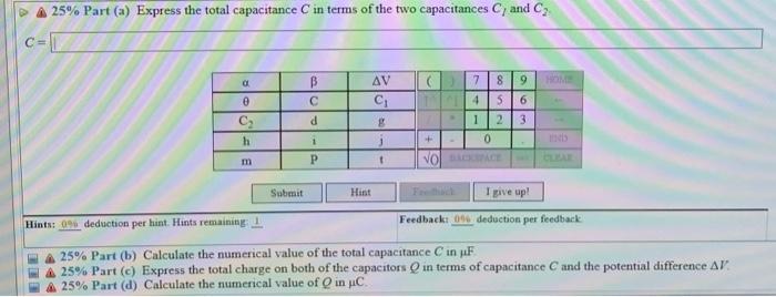12 Problem 10 Two Capacitors Are In A Circuit Connected In Parallel As Shown In The Figure The Capacitances Are C 3