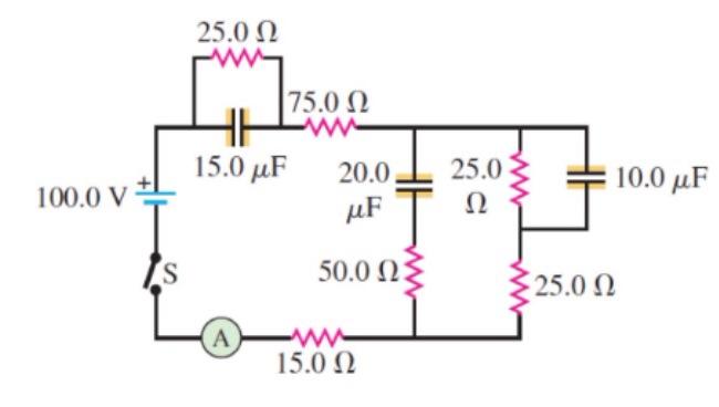 A Find The Ammeter Reading Immediately After The Switch S Is Closed B Find The Ammeter Reading After A Long Time That 1
