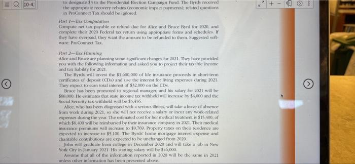 Tax Return Problems 41 Alice And Bruce M Byrd Are Married Taxpayers Who File A Joint Return Their Social Security Num 5