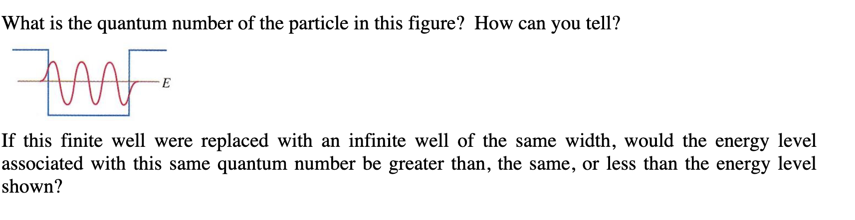 What Is The Quantum Number Of The Particle In This Figure How Can You Tell If This Finite Well Were Replaced With An I 1