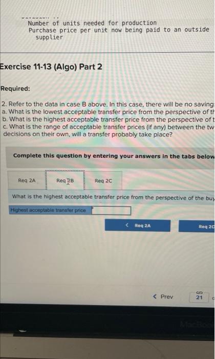 In Each Of The Cases Below Assume Division X Has A Product That Can Be Sold Either To Outside Customers Or To Division 3