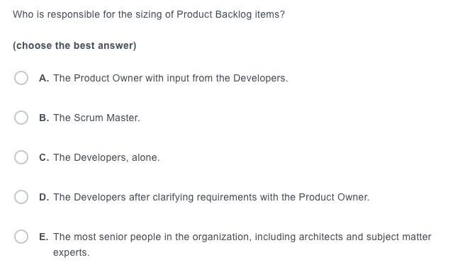Who Is Responsible Sizing Product Backlog