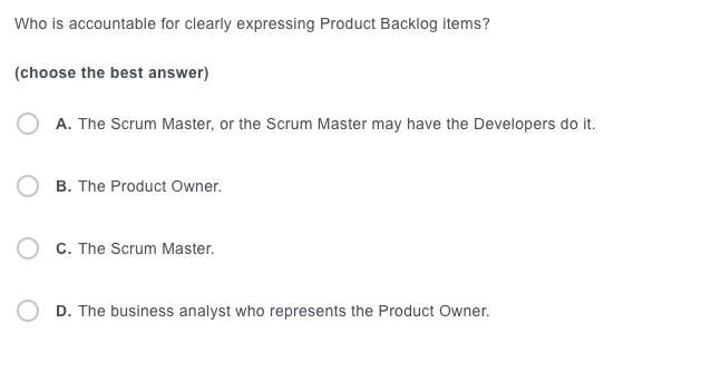 Who Is Accountable For Clearly Expressing Product Backlog Items