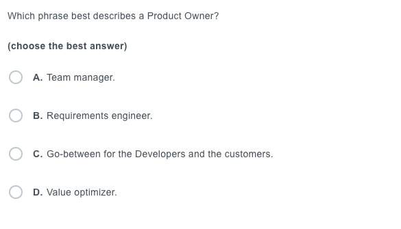 Which Phrase Best Decribes A Product Owner
