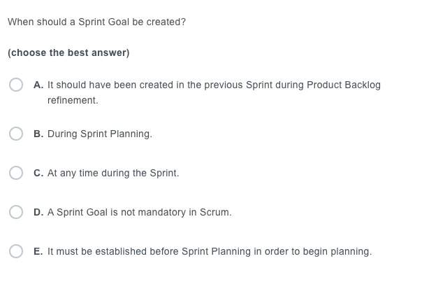 When Should A Sprint Goal Be Created