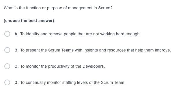 What Is The Function Or Purpose Of Management In Scrum