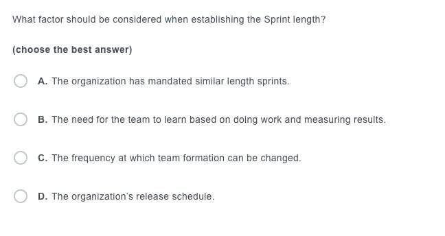 What Factor Should Be Consdered Establishing Sprting Length