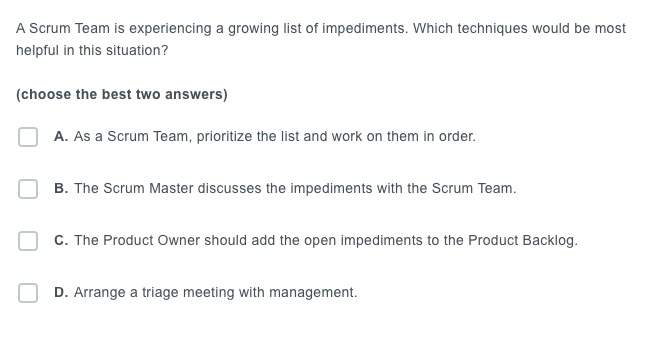 Scrum Team Is Experiencing A Growing List Of Impediments