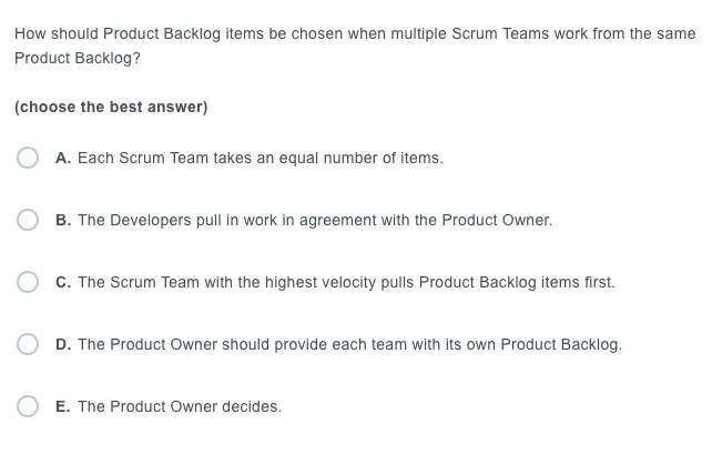 How Should Product Backlog Items Be Chosen