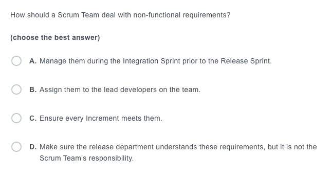 How Should A Scrum Team Deal With Non Functional