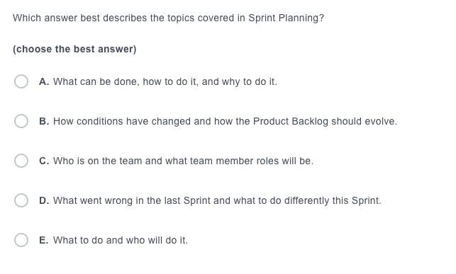 Best Describes Topics Covered In Sprint Planning