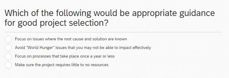 Appropriate Guidance For Good Project Selection