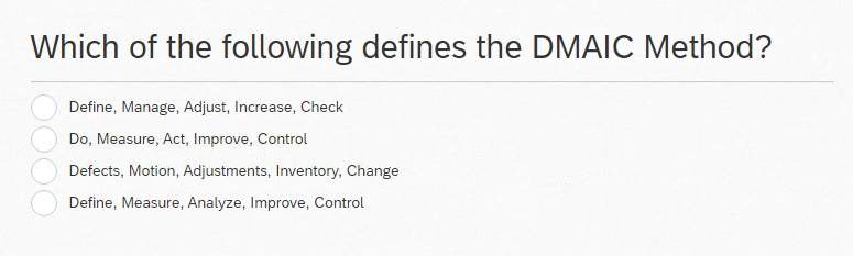 Which Defines The Dmaic Method