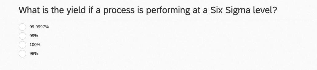 Yield If A Process Is Performing At Six Sigma