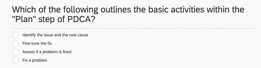 Outlines The Basic Activities Within The Plan Step Of Pdca