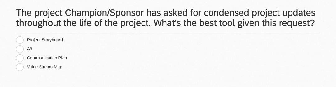 The Project Champion Sponsor Has Asked For Condensed Project Updates