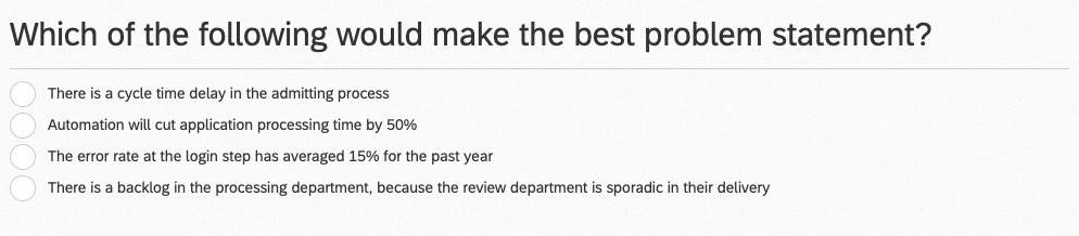 Which Of The Following Would Make The Best Problem Statement