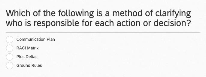 Which Of The Following Is A Method Of Clarifying Who Is Responsible For Each Action