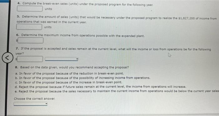 Break Even Sales Under Present And Proposed Conditions Darby Company Operating Otroll Capacity Sold 105 400 Units At A 3