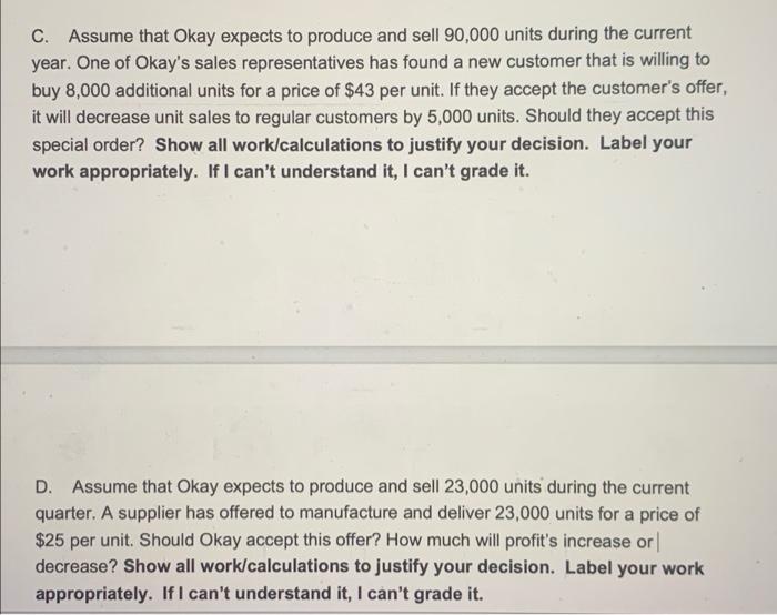 Olcay Co Master Budget Input Section 47 Sales Budget Expected Unit Sales In The First Quarter January February March Ap 8