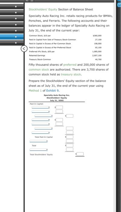 5 100 Stockholders Equity Section Of Balance Sheet Specialty Auto Racing Inc Retails Racing Products For Bmw Porsches 1