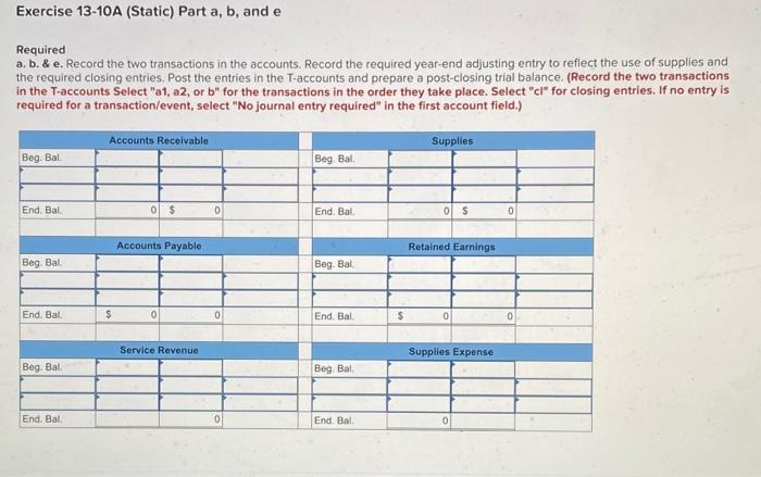 0 Required Information Exercise 13 10a Static Recording Supplies And Identifying Their Effect On Financial Statements 2