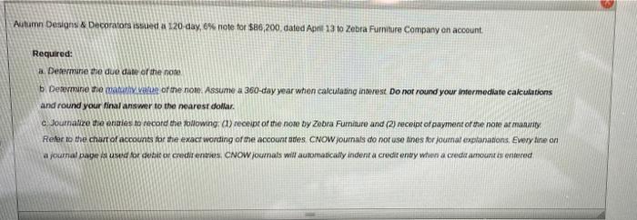 Autumn Designs Decorators Issued 120 Day 6 Note For 86 200 Dated April 13 To Zebra Furniture Company On Account Req 1