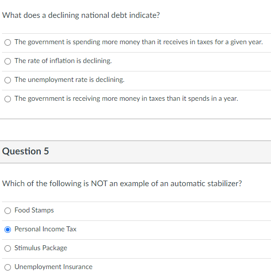 What Does A Declining National Debt Indicate The Government Is Spending More Money Than It Receives In Taxes For A Give 1