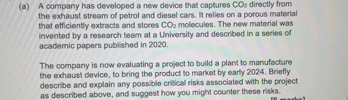 A A Company Has Developed A New Device That Captures Co2 Directly From The Exhaust Stream Of Petrol And Diesel Cars I 1