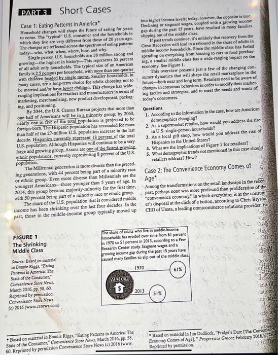 Part 3 Short Cases Case 1 Eating Patterns In America Into Higher Income Levels Today However The Opposite Is True Ho 1