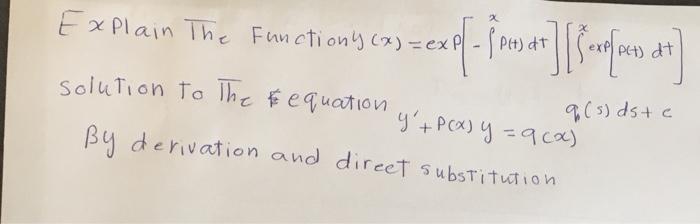 Explain The Functions X Ex 3 Exo Fog Ar Serofen P Dt Solution To The Equation Y P X Y 9 0 By Derivation 1