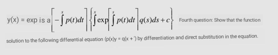 Ya Expisa Posar Feng I Pervar Lands Te C Fourth Question Show That The Function Solution To The Following Differe 1