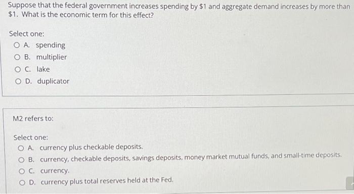 Suppose That The Federal Government Increases Spending By 1 And Aggregate Demand Increases By More Than 1 What Is The 1