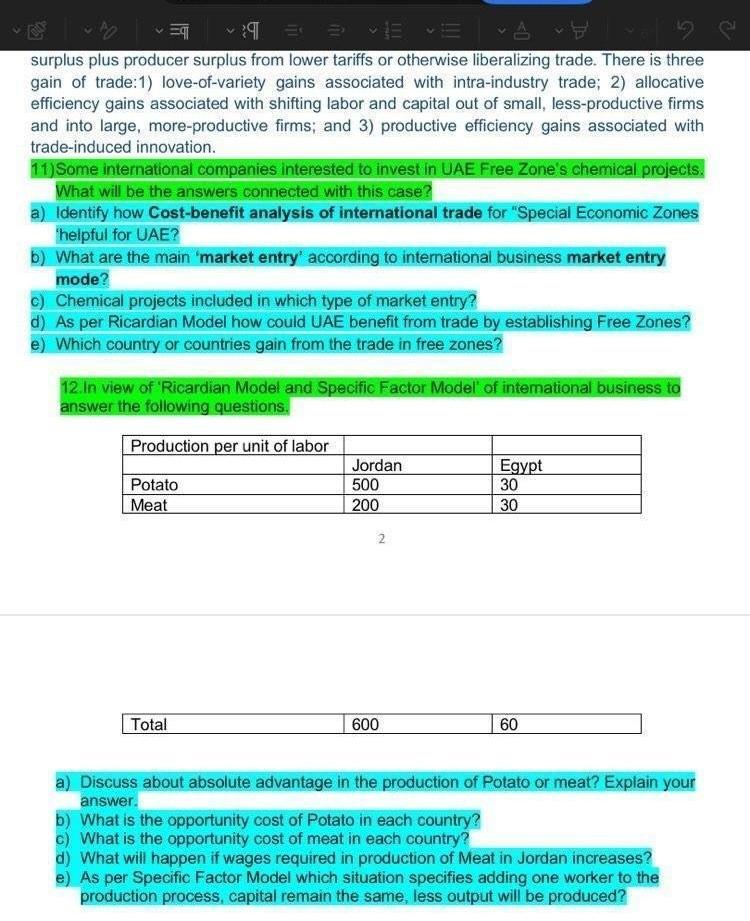 9 Surplus Plus Producer Surplus From Lower Tariffs Or Otherwise Liberalizing Trade There Is Three Gain Of Trade 1 Lov 1