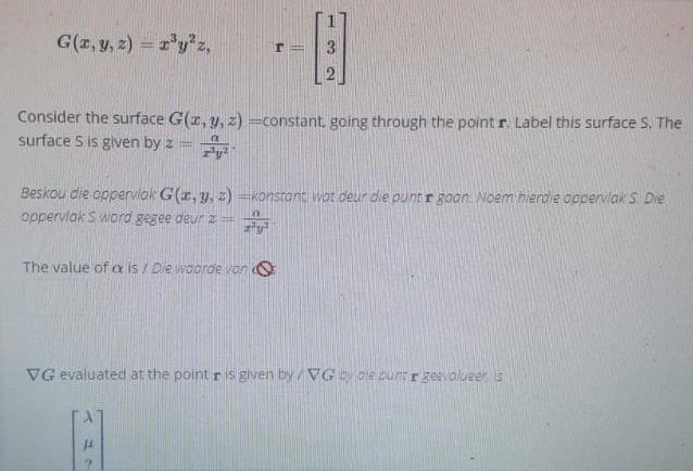 G X Y Z Yz 3 Consider The Surface G X Y Z Constant Going Through The Point R Label This Surface S The Surfa 1