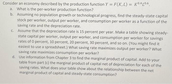 1 Country A And Country B Both Have The Production Function Y F K L K1 312 3 A Does This Production Function Hav 2
