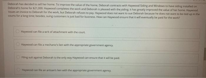 Deborah Has Decided To Sell Her Home To Improve The Value Of The Home Deborah Contracts With Haywood Siding And Window 1