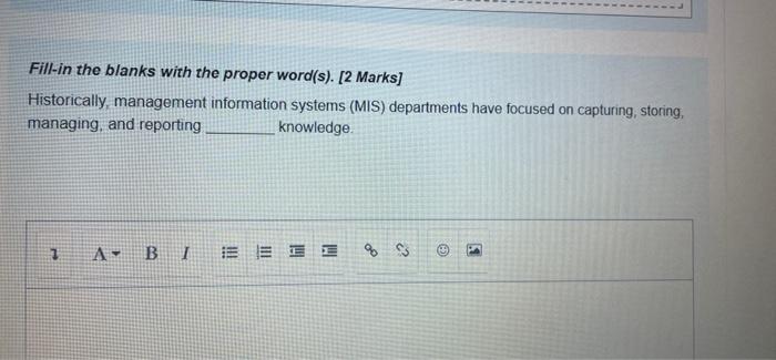 Which Fill In The Blanks With The Proper Word S 2 Marks Intra Organizational Networked Decision Support Can Be Effec 2