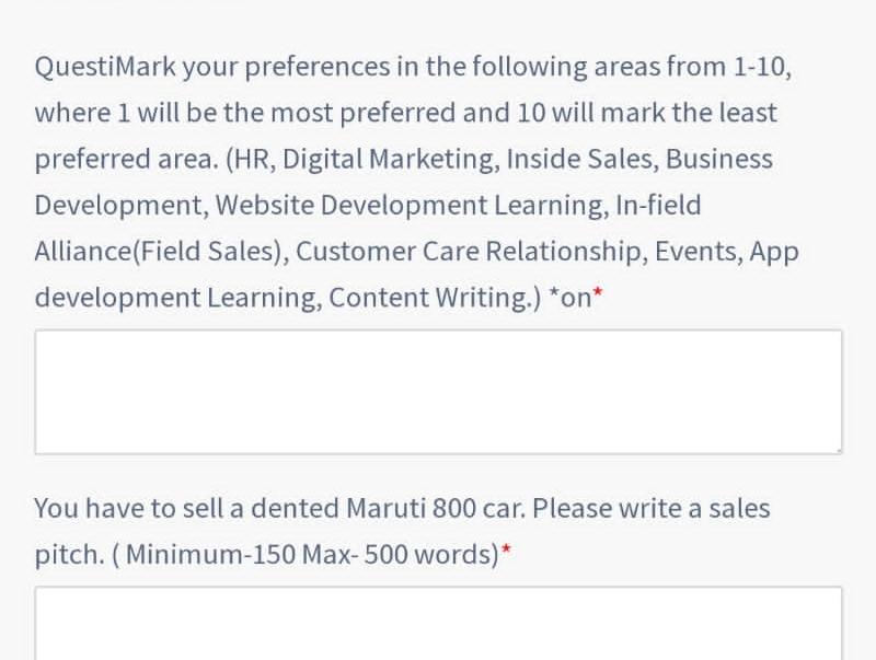 Questimark Your Preferences In The Following Areas From 1 10 Where I Will Be The Most Preferred And 10 Will Mark The Le 1