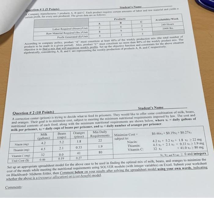Clos Points Student S Nams The Following Lp Graphical Model Where Active Time Then The Following Questo Slustrated Cons 2