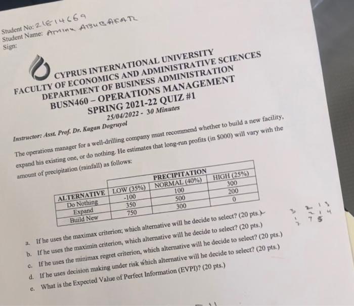 Student No 21614669 Student Name Amin Abubakar Sign Cyprus International University Faculty Of Economics And Administ 1