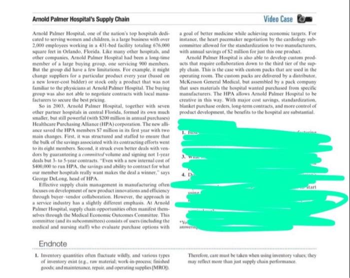 Q3 Explain The Benefits Generated By The Hospital S Supply Chain In Gaining Competitive Advantage For The Hospital Use 5