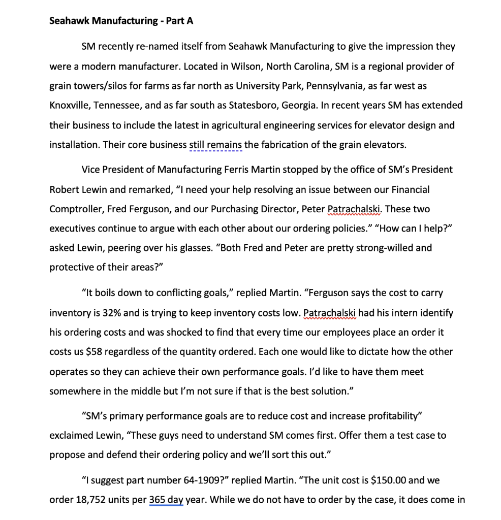 Seahawk Manufacturing Part A Sm Recently Re Named Itself From Seahawk Manufacturing To Give The Impression They Were A 1